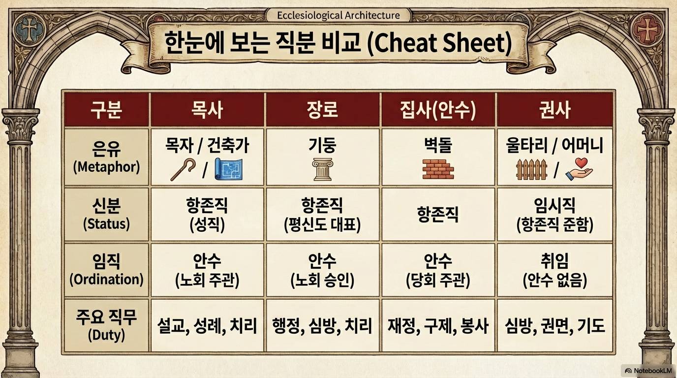 슬라이드 13: 한눈에 보는 직분 비교